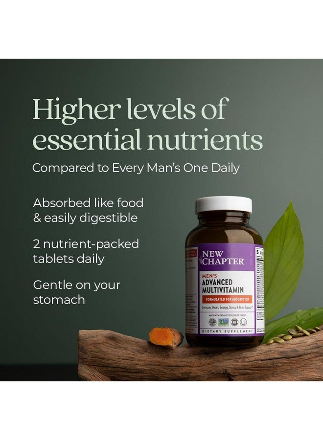 New Chapter Men's Multivitamin Advanced Formula for Stress, Brain, Immune, Heart & Energy Support, Higher Levels of Whole-Food Fermented Essential Nutrients for Men + Selenium + B Vitamins, 120 ct - Image 5