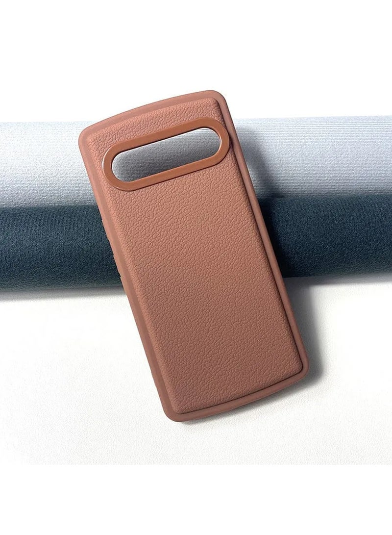 Wtech Google Pixel 7 Pro 5G 2024 High Quality Leather Texture Smooth Soft TPU Case Cover (MCFLSN) - Brown - Image 5