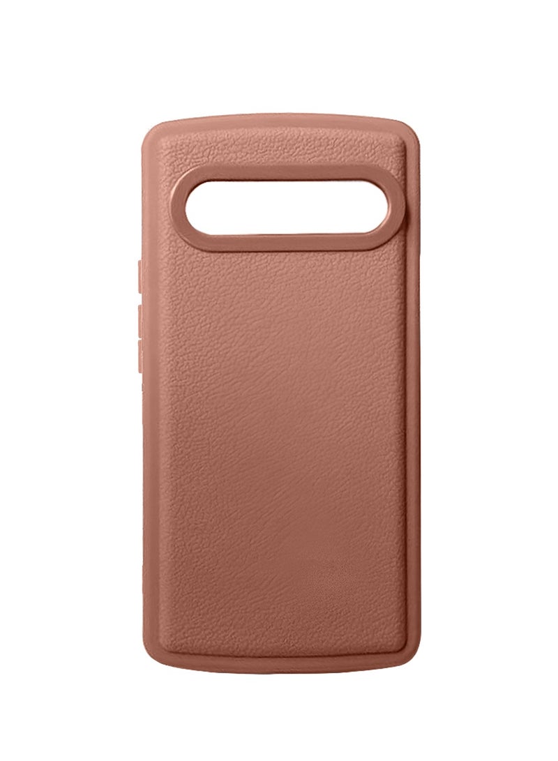 Wtech Google Pixel 7 Pro 5G 2024 High Quality Leather Texture Smooth Soft TPU Case Cover (MCFLSN) - Brown - Image 2