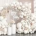 Isndare Pearl White Balloons Arch DoubleStuffed White Balloons Garland Ivory Balloon Different Sizes 1812105inch 61pcs Cream Beige Latex Balloons for Wedding Bridal Birthday Anniversary Decorations - Image 2