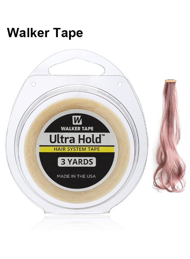 والكر تايب Ultra Hold 1/2 X 3 ياردة شريط مستعار، شريط نظام الشعر، شريط ثابت مقاوم للماء لشريط فروة الشعر إطالة شريط مستعار الشريط الأمامي - Image 1