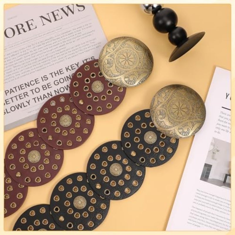 2 Pcs Western Belts for Woman, Adjustable Vintage Concho Disc Waist Belts for Boho Country Concert Rodeo Festival - Image 5
