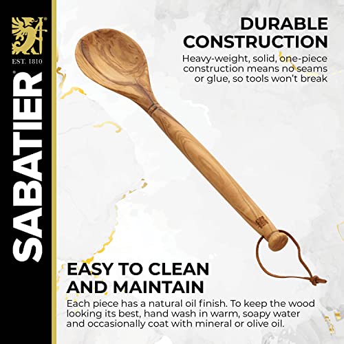 Sabatier Olivewood All-Purpose Spoon, Perfect for stirring, mixing, basting, or serving. 14-Inch - Image 3