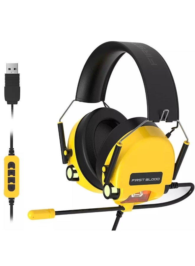 First Blood H10 USB RGB Gaming Headset - 7.1 Surround Sound - Advanced Noise Reduction Microphone - 50mm Drivers - Image 1