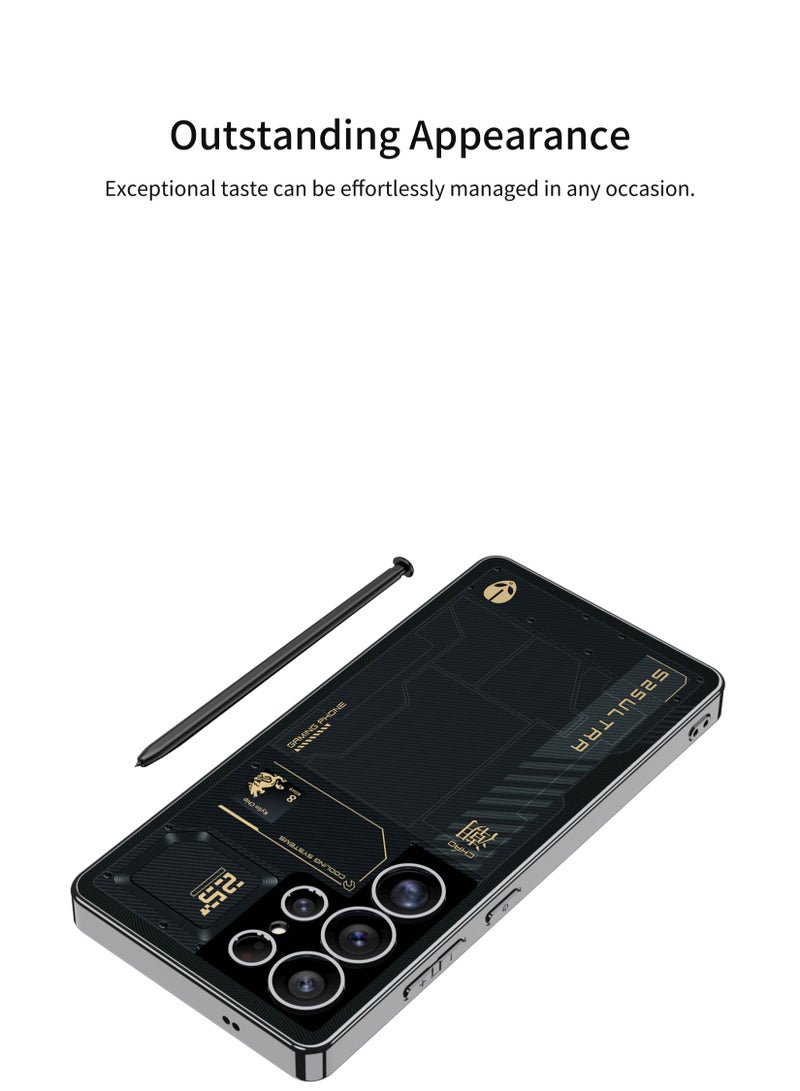 GKK Luxury Painted Mechanical Matte Case For Samsung Galaxy S25 Ultra (2025)Hard PC with Soft Edge Cover Sports Design, Anti-Drop, All-Round Protection Phone Cover Support MagSafe Wireless Charging with Pen Slot Design - Pen Not Included - Image 5