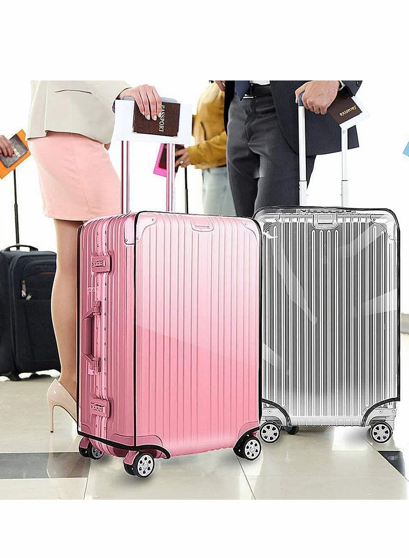 غطاء أمتعة شفاف متين من مادة البولي فينيل كلوريد لحقائب السفر ذات العجلات مقاس 24-30 بوصة - سهل الاستخدام ولا يحتاج إلى الإزالة - Image 4