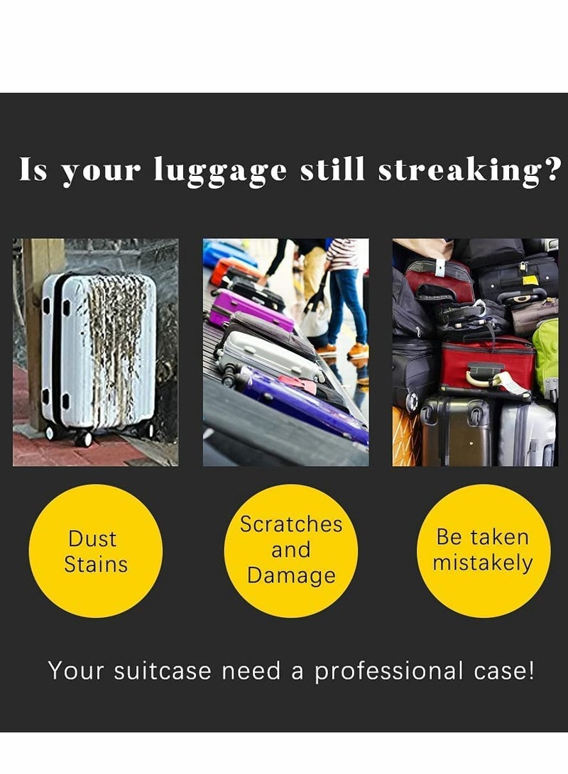 غطاء أمتعة شفاف متين من مادة البولي فينيل كلوريد لحقائب السفر ذات العجلات مقاس 24-30 بوصة - سهل الاستخدام ولا يحتاج إلى الإزالة - Image 3