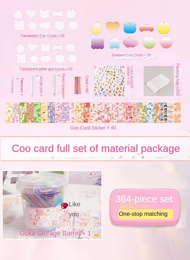 هايدو 360 + قلادة مفتاح سلسلة صنع مجموعة - ديي بطاقة مجموعة الديكور ، مع ملصقات عشوائية ، وسلاسل ، الملقط ، الفرشاة ، السكاكين ، سلسلة مفاتيح محلية الصنع ، لون عشوائي ، أفضل هدية للأطفال - Image 1