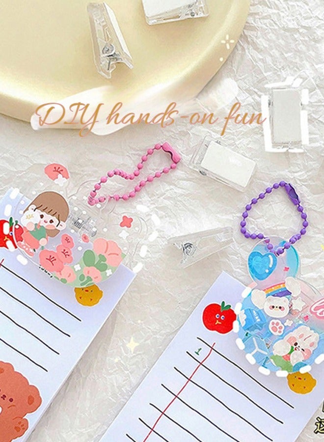 هايدو 360 + قلادة مفتاح سلسلة صنع مجموعة - ديي بطاقة مجموعة الديكور ، مع ملصقات عشوائية ، وسلاسل ، الملقط ، الفرشاة ، السكاكين ، سلسلة مفاتيح محلية الصنع ، لون عشوائي ، أفضل هدية للأطفال - Image 4