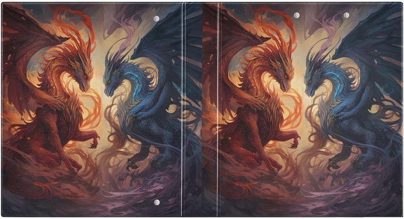senya 3 Ring Binder Powerful Dragons File Folder Holds 200 Sheets File Storage for Women Men School Office Supplie  - Image 2