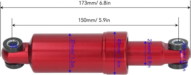 Rosvola Bike Shock Absorber Rear Dampener 750 LBS for Folding Scooter Electric Bike Pocket Bike Rear Shock Mountain Bike Rear Shock Mtb Rear Shock - Image 4