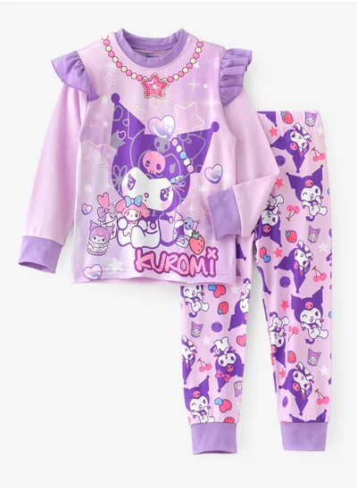 babyqlo Characters printed cotton top with pajama sets for girls