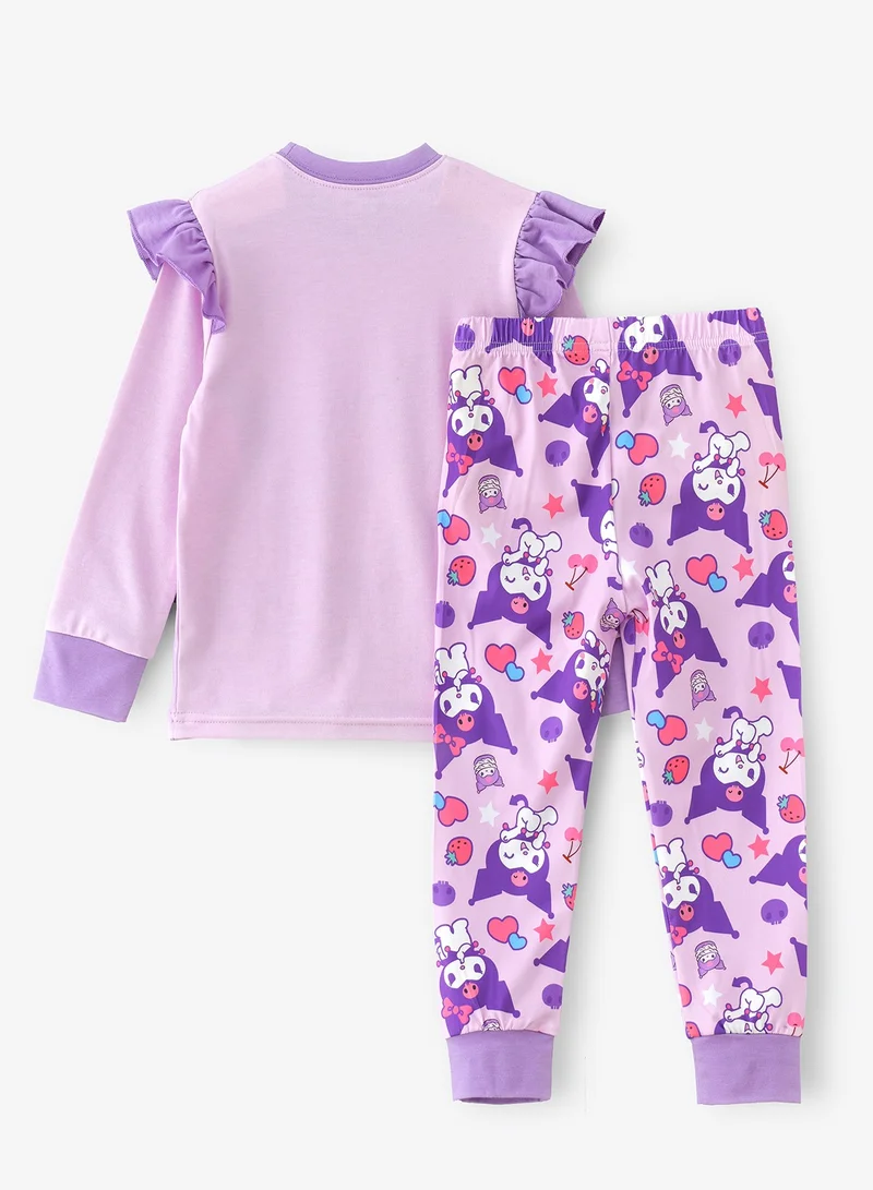 babyqlo Characters printed cotton top with pajama sets for girls