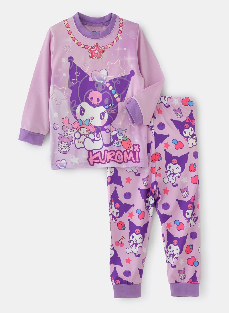 babyqlo Characters printed cotton top with pajama sets for girls