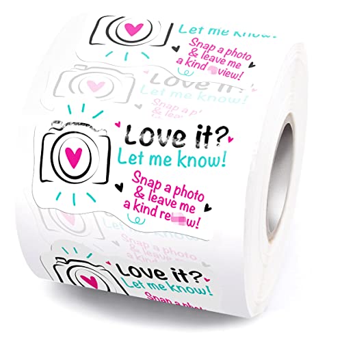 Littlefa 15 Love it Let Me Know with Cute Camera Design StickersThank You StickersBakeries StickerSmall Business StickerGift Bags Packaging 500 PCS
