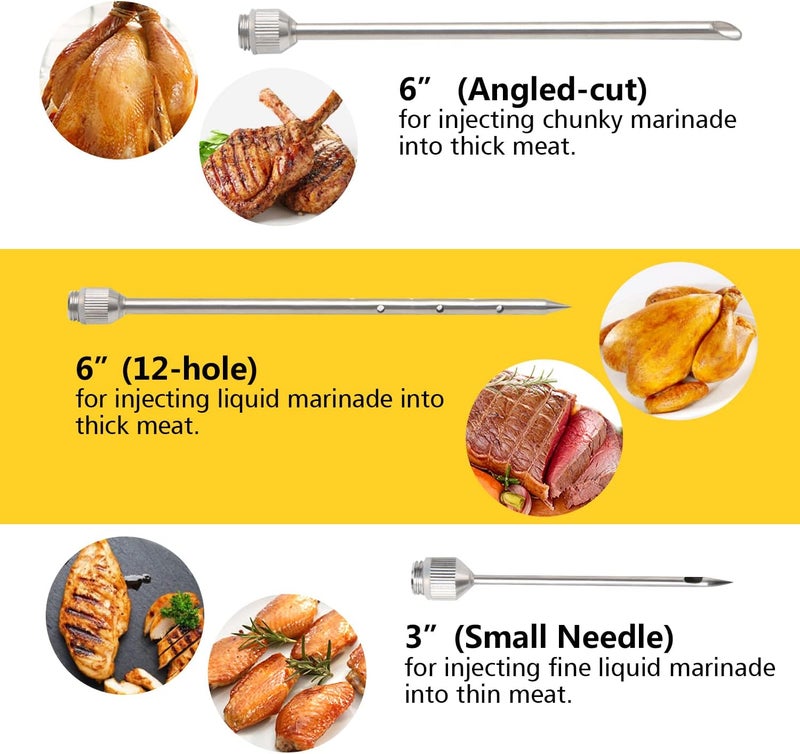 Ofargo Meat Injector, Meat Injectors for Smoking with 3 Marinade Injector Needles; Injector Marinades for Meats, Turkey, Brisket; 2-oz - Image 4