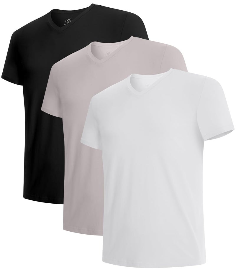 BAMBOO COOL Mens Undershirts V Neck Moisture Wicking Soft TShirt Stay Tucked Classic Fit TagFree 3Pack - Image 2