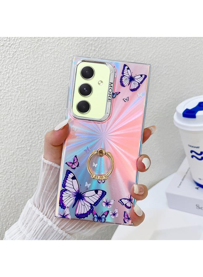 اس-توب جراب لهاتف Samsung Galaxy A54 5G مزود بحلقة فراشة مطلية بالليزر كهربائيًا - Image 1