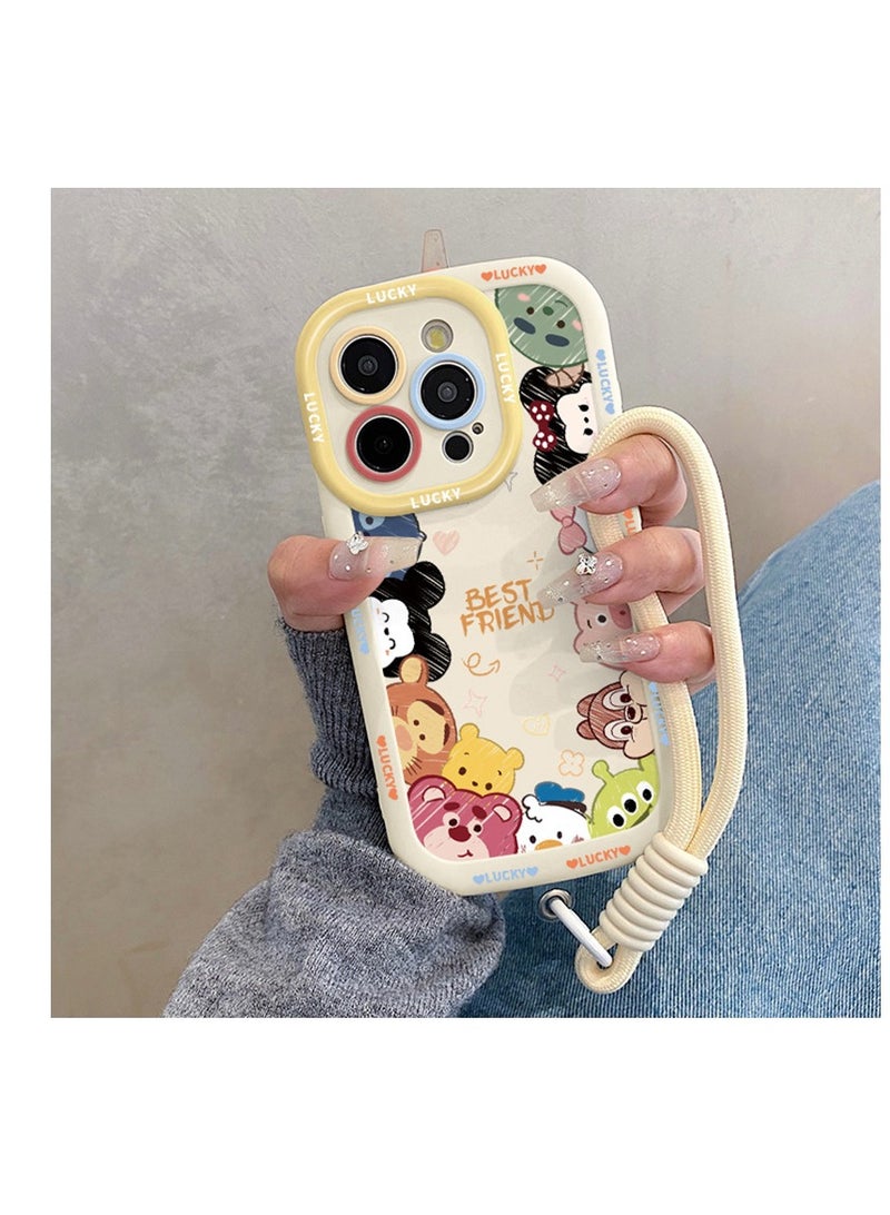 NIBEMINENT Protective TPU Case Cover For iPhone 17 Pro, Cartoon Avatar With Lanyard