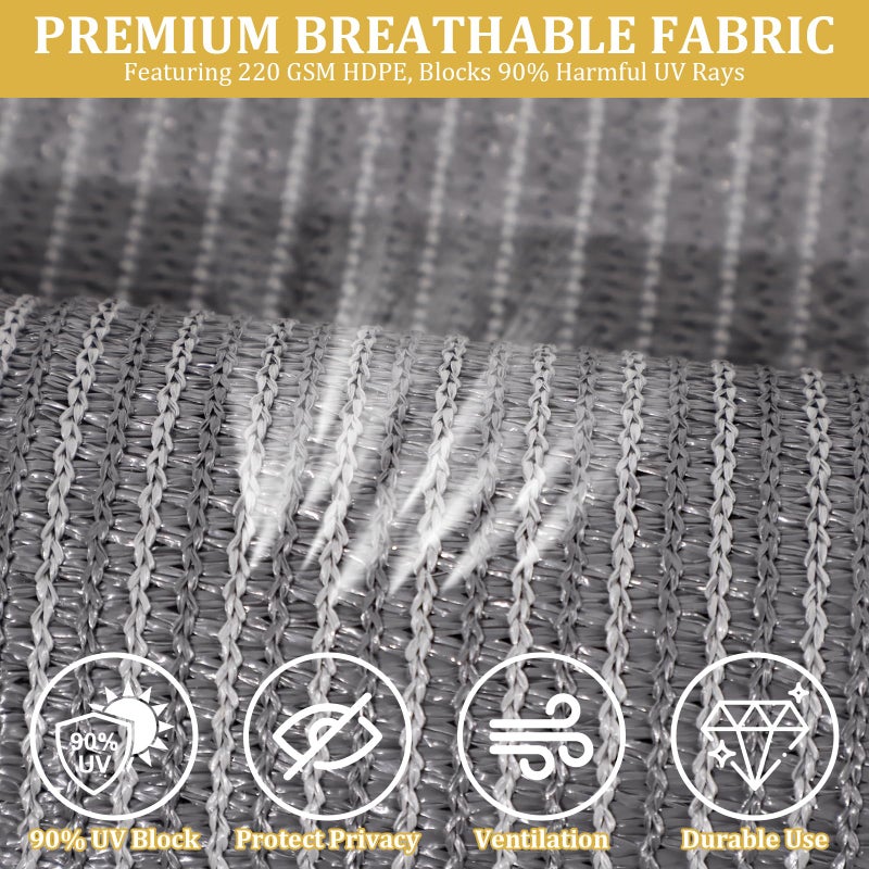 Shade&Beyond 120" X 96" Manual Retractable Awnings for Patio Shades Roll Up Outdoor Sunshade Cloth for Backyard, Garden, Balcony, Grey - Image 2