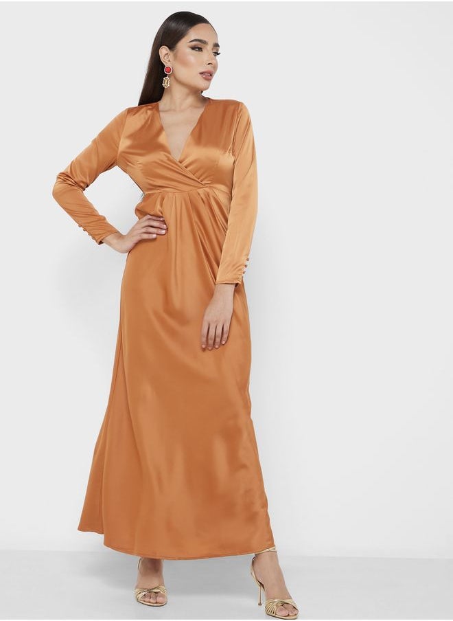 YAS - Surplice Neck Dress - Image 1