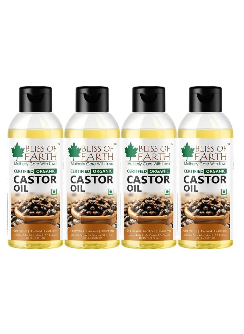 BLISS OF EARTH Organic Castor Oil pack of 4  - Image 1