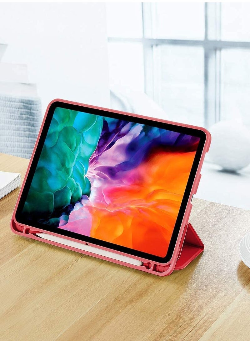 DUSALA Flip Case for New iPad Pro 11-inch 2021 (3rd Gen) / 2020 (2nd Gen) /, Ultra Slim Smart Magnetic Back Cover for iPad Pro 11 2021/2020, Auto Wake/Sleep-With Pencil Holder Red - Image 5