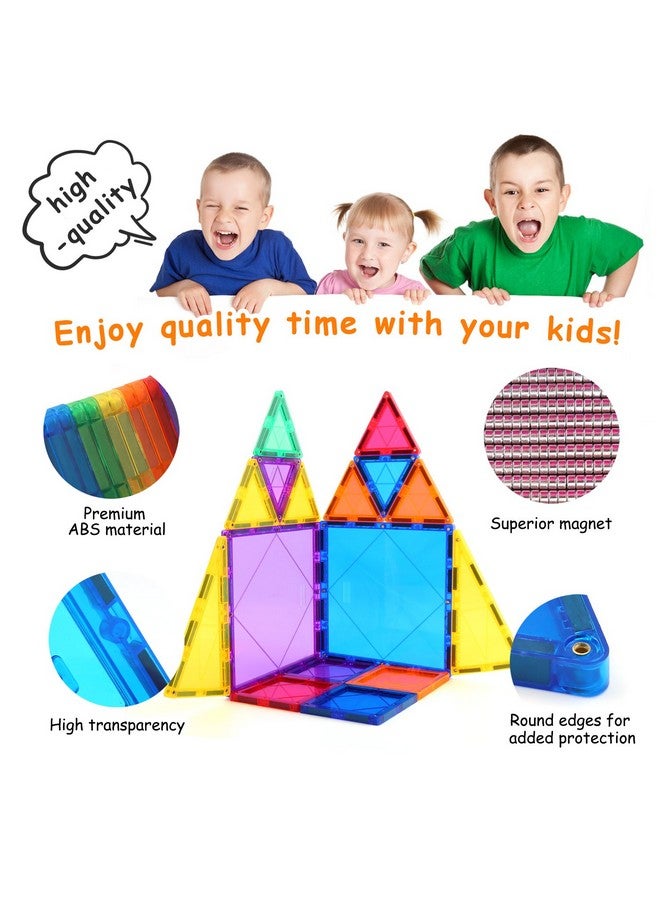 Children Hub Children Hub 60pcs Magnetic Tiles Set - 3D Magnet Building Blocks - Premium Quality Educational Toys for Your Kids - Upgraded Version with Strong Magnets - Creativity, Imagination, Inspiration  - Image 4