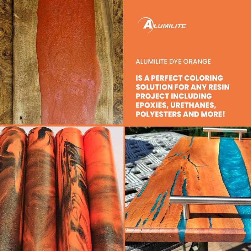 Alumilite Liquid Color Dye (Orange, 1 oz) Highly Concentrated Tint for Casting Resin, Polyester, and Urethane - Ideal for Clear, Translucent, or Opaque DIY Arts and Crafts, Beginners & Professionals - Image 3