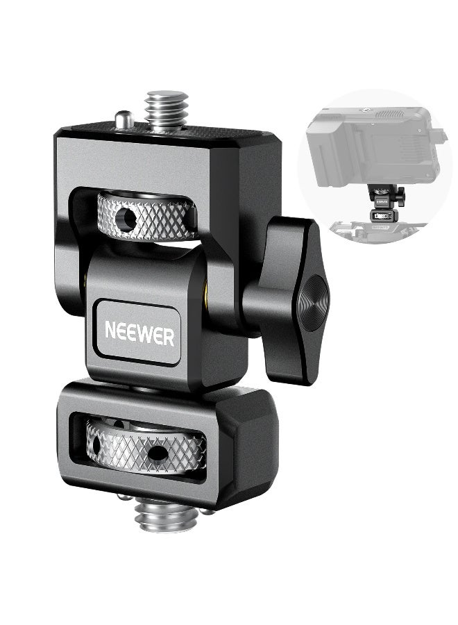 NEEWER Camera Monitor Mount with ARRI Locating Pins, 5"–7" Field Monitor Holder with 1/4" Anti-Twist Screw, 3/8" ARRI-Style Base, 180° Tilt & 360° Swivel for SmallRig Camera Cage Rig Handle - Image 1