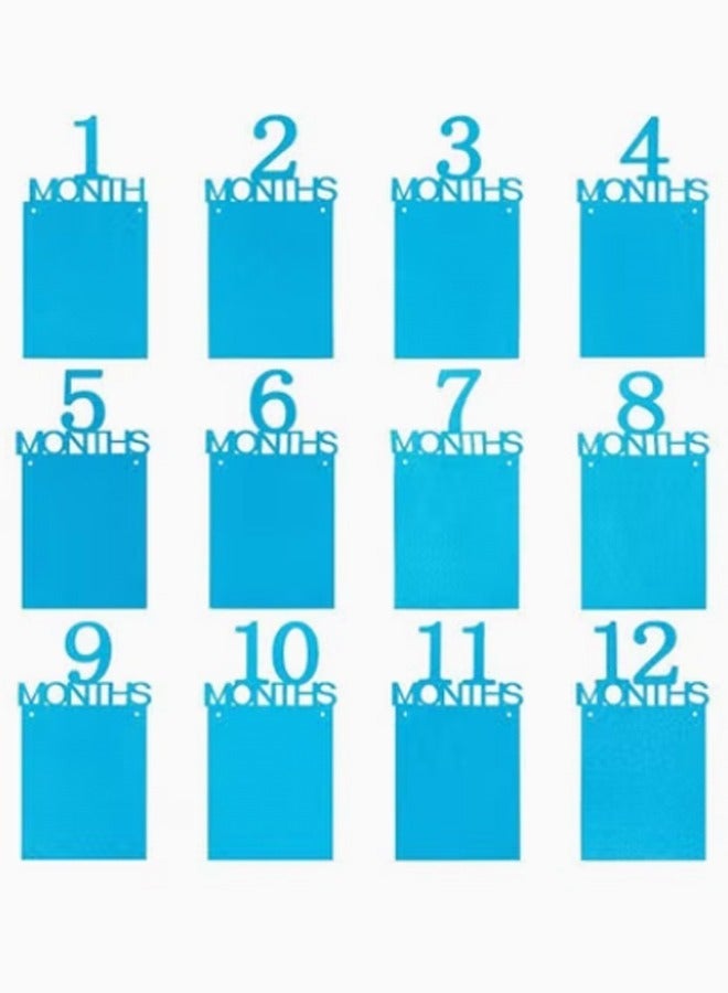 1 عيد ميلاد الطفل صور لافتات سجل النمو 1-12 شهرا الدعائم معلما شهريا صور 1 عيد ميلاد احتفالات زينة - Image 2