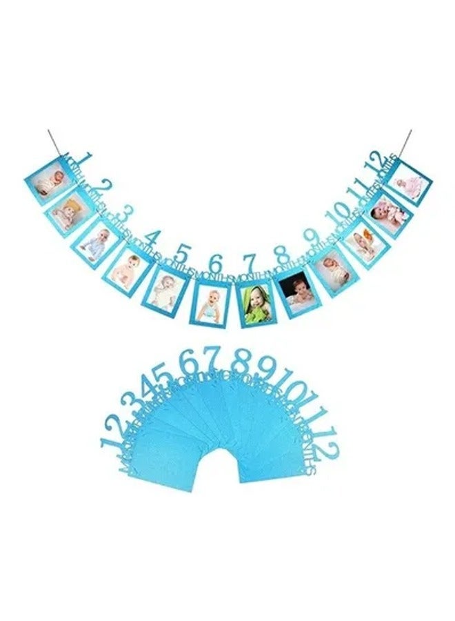 1 عيد ميلاد الطفل صور لافتات سجل النمو 1-12 شهرا الدعائم معلما شهريا صور 1 عيد ميلاد احتفالات زينة - Image 3