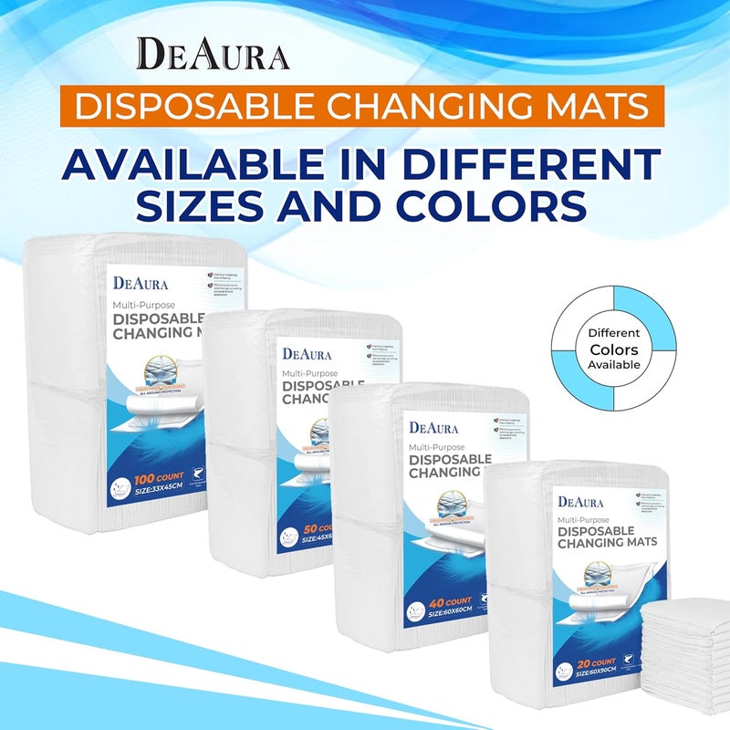 Premium Disposable Changing Pads Baby (50 pack, 45 x 60cm) – Portable Baby Changing Mat for Busy Parents – Hygienic Disposable Diaper Changing Mat – Extra Soft & Absorbent Disposable Changing Mat Baby - Image 2