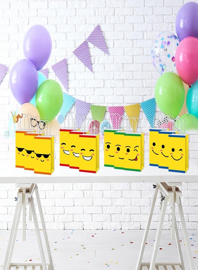 MinFyberd Building Block Paper Bags with Handle Building Block Party Favor Gift Bags Colorful Bricks Gift Wrapping Blocks Bricks Themed Decoration for Movie Fans Birthday Baby Shower Supplies 12Pcs - Image 5