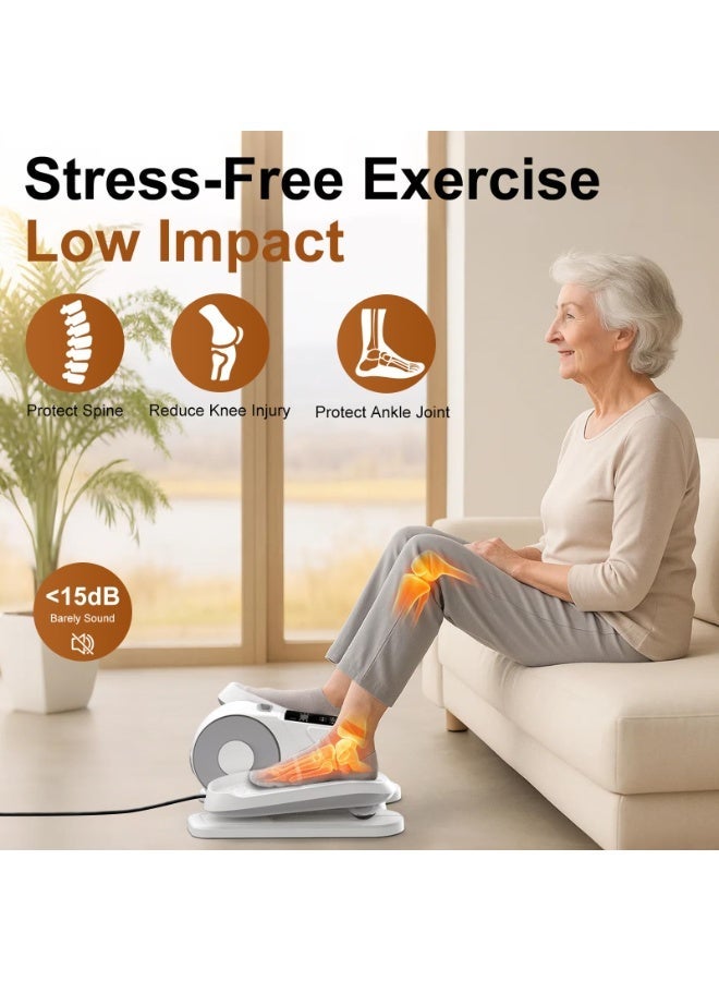 WALALLA Under Desk Elliptical Machine, 5 Modes 12 Speeds Low Impact Electric Leg Exerciser While Sitting for Seniors Quiet & Portable Seated Foot Exercise for Home and Office - Image 3