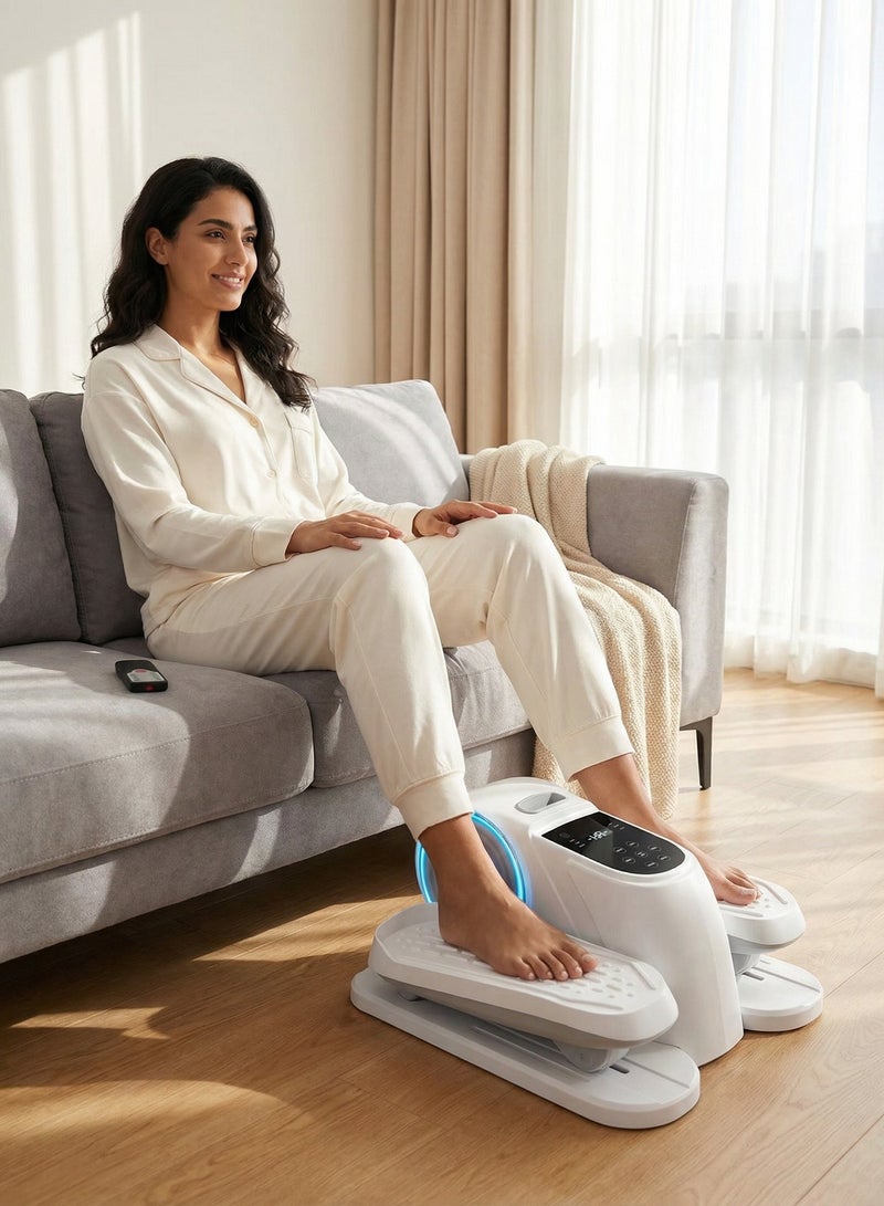 WALALLA Under Desk Elliptical Machine, 5 Modes 12 Speeds Low Impact Electric Leg Exerciser While Sitting for Seniors Quiet & Portable Seated Foot Exercise for Home and Office - Image 1