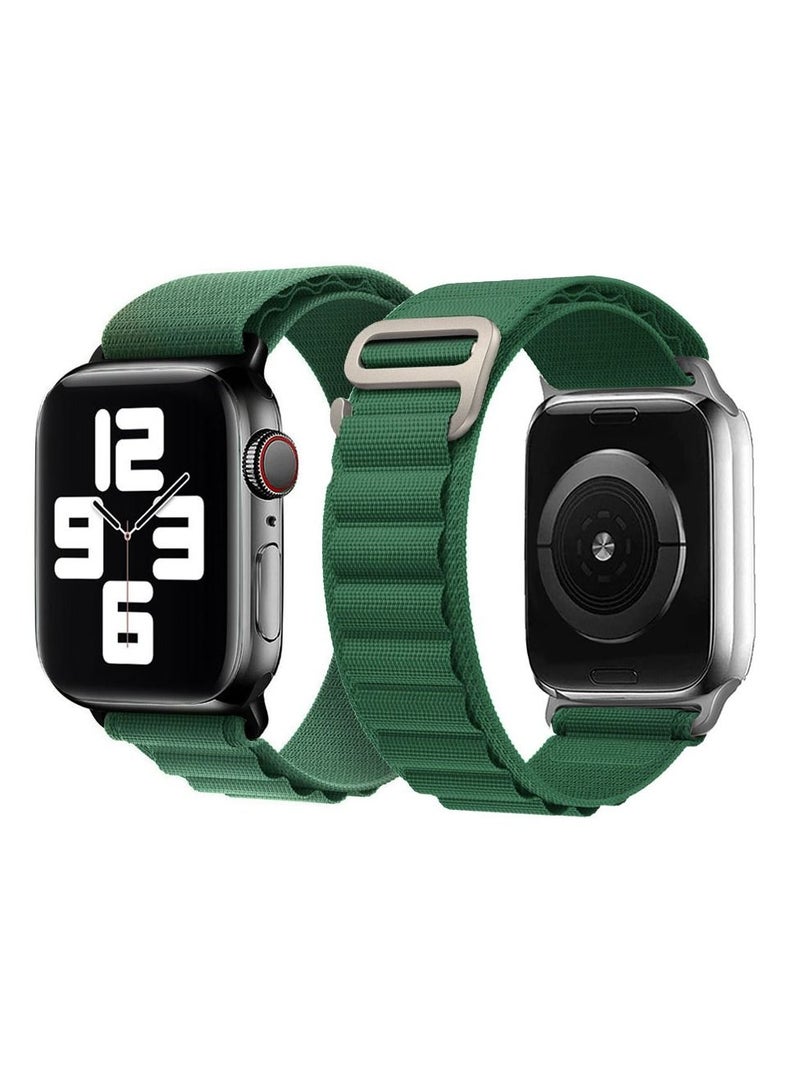 CATANES Apple Watch Band Alpine Loop Band 38mm 40mm 41mm Women Men Adjustable with Metal G-Hook Strap for iWatch Series 7/SE/6/5/4/3/2/1 Green  - Image 2