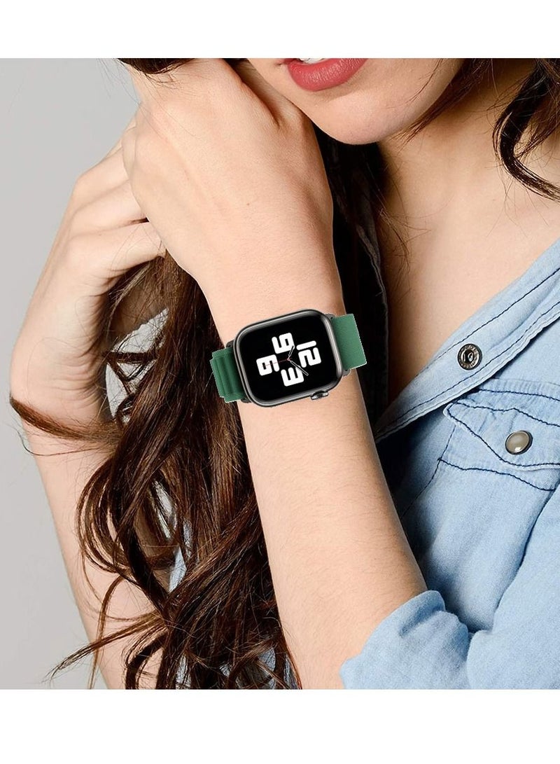 CATANES Apple Watch Band Alpine Loop Band 38mm 40mm 41mm Women Men Adjustable with Metal G-Hook Strap for iWatch Series 7/SE/6/5/4/3/2/1 Green  - Image 3