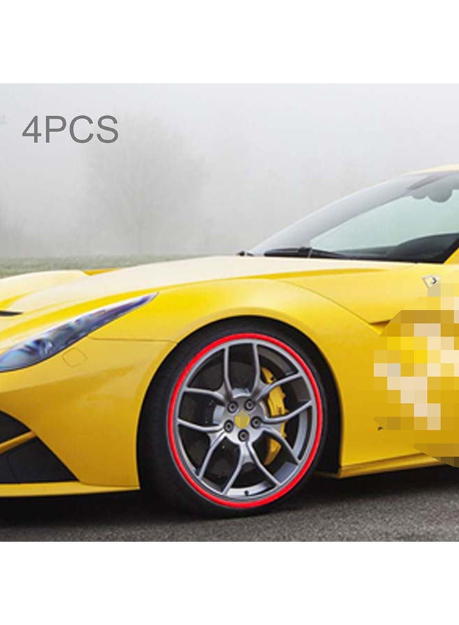 NIBEMINENT 4-Piece Universal Decorative Scratchproof Stickup Flexible Wheel Protection Ring - Image 2