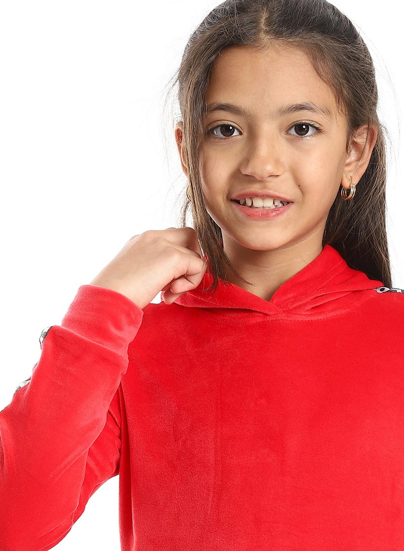 Andora Slip On Hooded Velvet Girls Pajama Set - Image 4