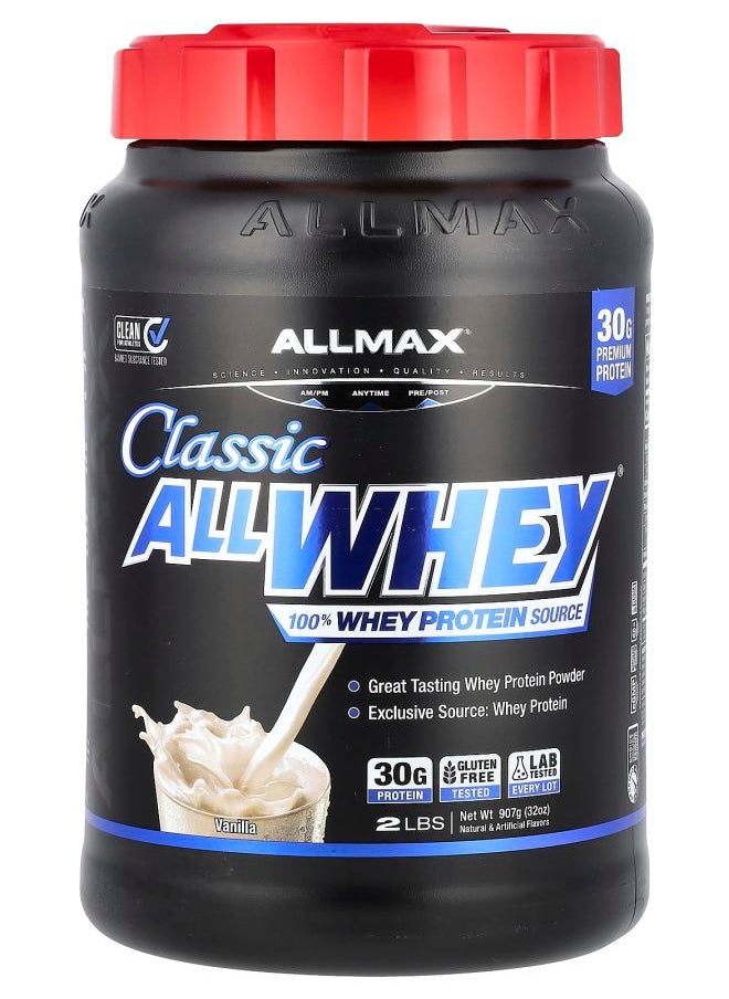Allmax - Classic AllWhey® 100% Whey Protein Source Vanilla 2 lbs (907 g) - Image 1