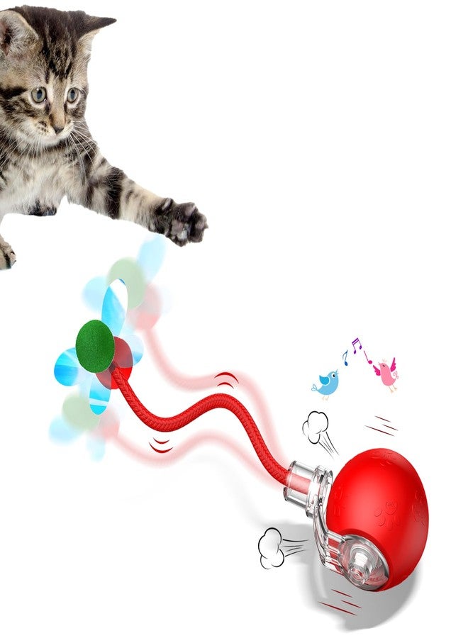 ألعاب تفاعلية للقطط المنزلية - ألعاب حيوانات أليفة مع Speedy Tail 2.0، هدية مثالية لأعياد الميلاد والكريسماس، ألعاب للقطط البالغة المنزلية التي تشعر بالملل، تعمل بالحركة، إصدار مطور جديد لعام 2025، قابلة لإعادة الشحن عبر منفذ USB (أحمر) - Image 1