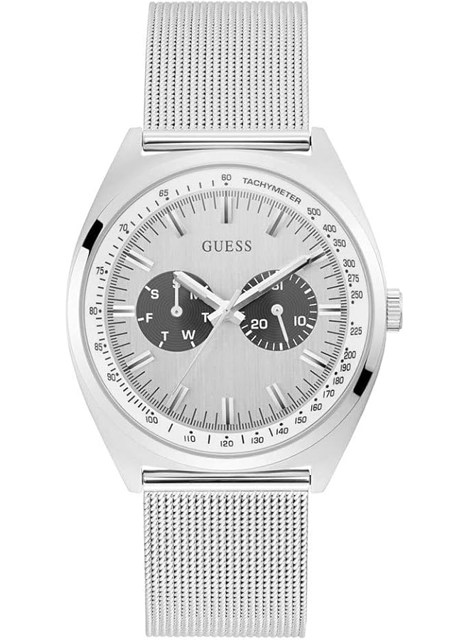 جس ساعة رجالية بعلبة فضية اللون وحركة كوارتز - Image 1