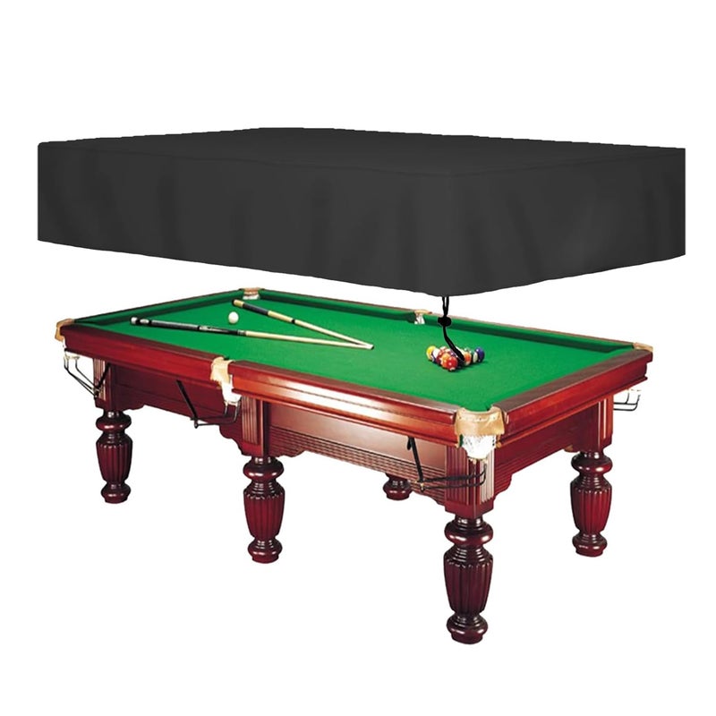Encasify Billiard Pool Table Cover, Dustproof, Waterproof & Tearproof Covers for Pool Table 7/8/9FT Fitted - Polyester Material - Black (8 Feet (254cm x 140cm X 20cm)) - Image 1