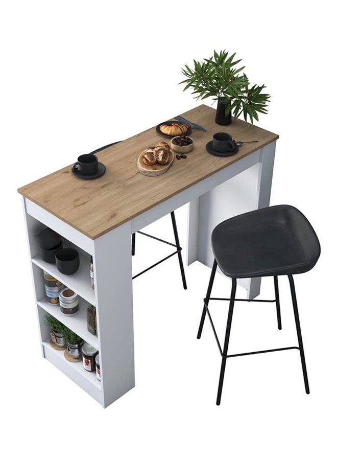 Home Canvas Kitchen Table Bar Table S-Walnut and White - Image 4