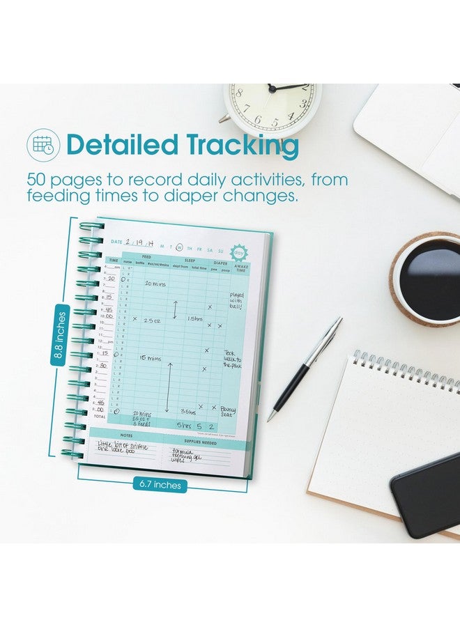 Pearhead Baby’s Daily Log Book, 50 Easy to Fill Pages to Track and Monitor Your Baby’s Schedule, Baby Care Planner for Newborns, Nursing, Sleep, Feeding, Diapers, Pumping, Gift for New Moms - Image 2