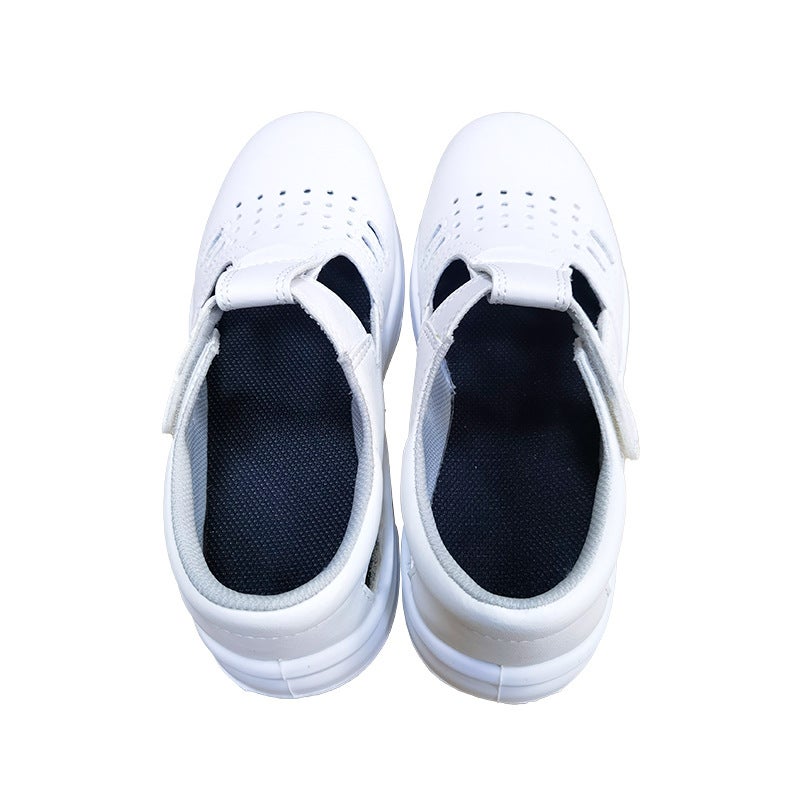 Factory wholesale PU bottom anti-smashing anti-puncture anti-slip labor protection shoes sandals breathable anti-static steel toe safety shoes 45; white - Image 4