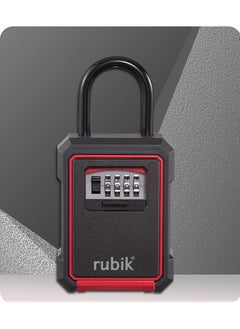 Rubik Keys Storage Padlock Safe Box with 4 Digits Combination Lock, Wall Mounted/Door Hanging for Outdoor and Indoor Home Hotel Office  - Image 5