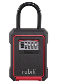 Rubik Keys Storage Padlock Safe Box with 4 Digits Combination Lock, Wall Mounted/Door Hanging for Outdoor and Indoor Home Hotel Office  - Image 1