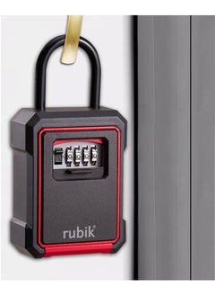 Rubik Keys Storage Padlock Safe Box with 4 Digits Combination Lock, Wall Mounted/Door Hanging for Outdoor and Indoor Home Hotel Office  - Image 2